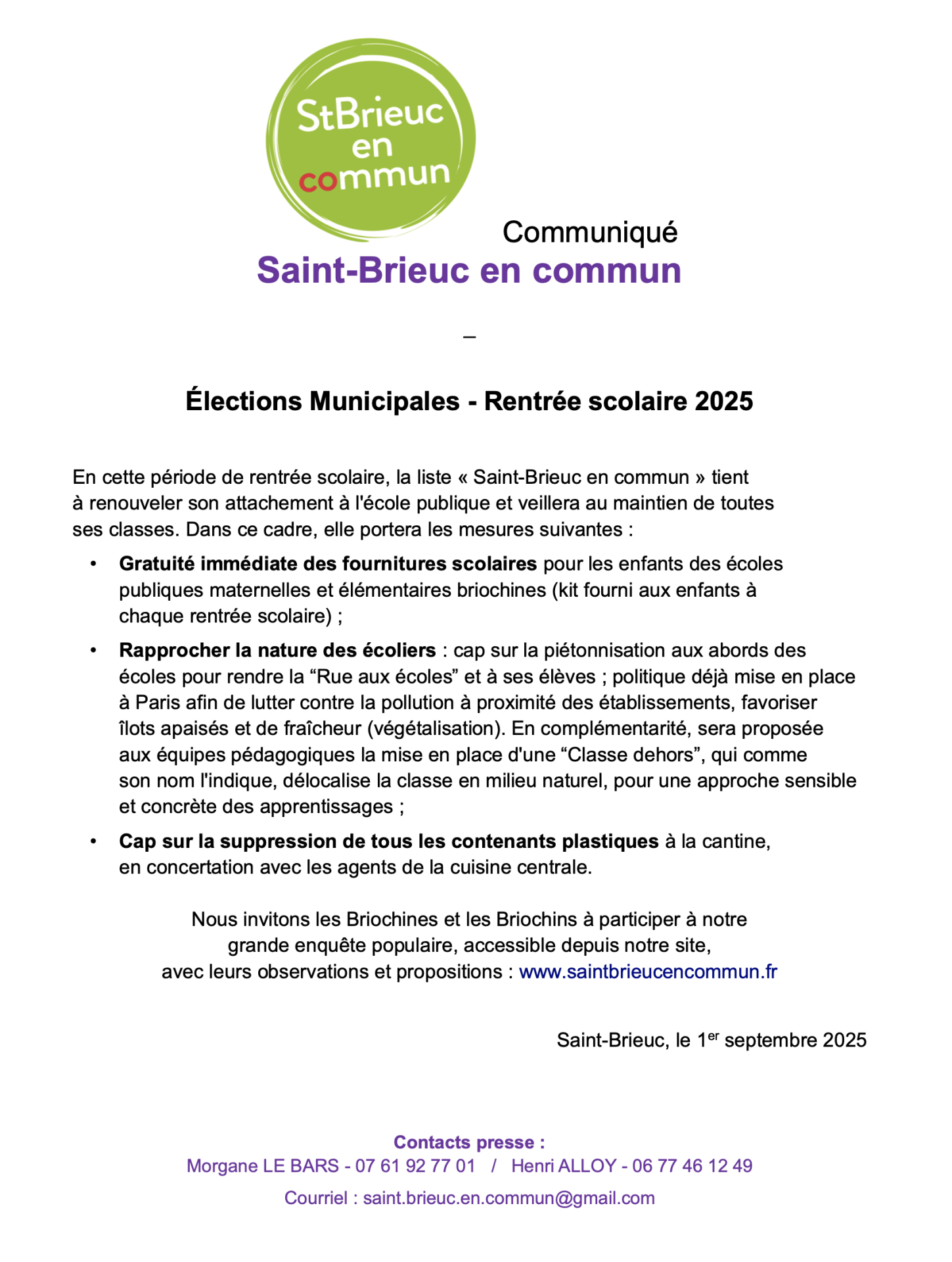 Rentrée scolaire 2025